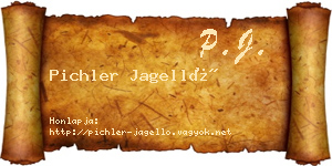 Pichler Jagelló névjegykártya
